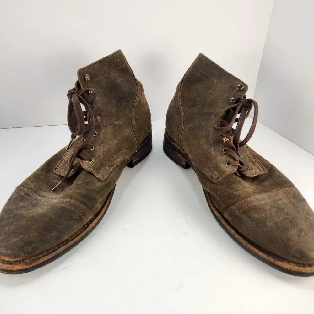 Thursday Boot Co. Men's 11.5 Brown Suede Cap Toe Lace-Up Ankle Boots